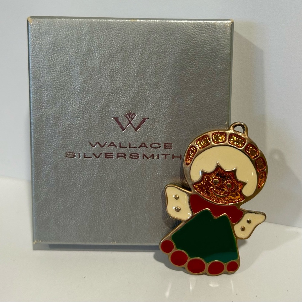 🦋 Wallace Silversmiths — Angel Christmas Cookie boxed ornament (retired)